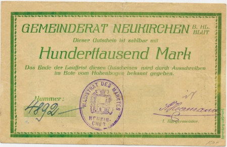 Notgeld: Neukirchen B. Hl. Blut – Moneypedia